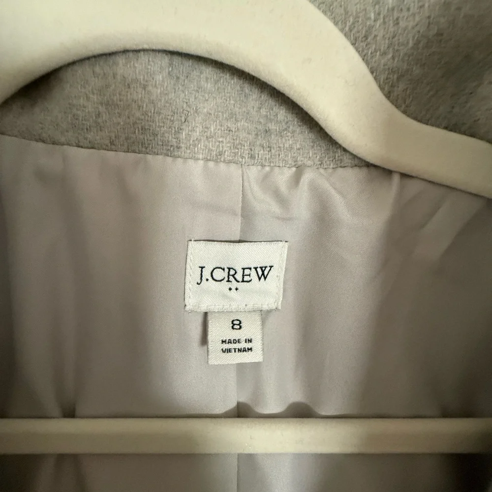 J. Crew Light Gray Wool Blend Peacoat - Picture 2 of 3